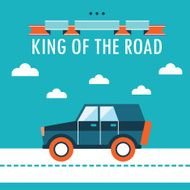 King of the road car background design template