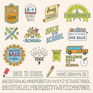 Back to school colorful doodle set