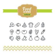 Set of hand-drawn food icons