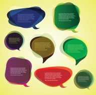 Collection of Colorful Speech And Thought Bubbles Background Vector