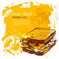 Vintage fast food background N19