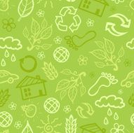 Green ecological seamless pattern