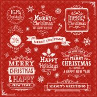 Hand Drawn Christmas Banners and Labels N2