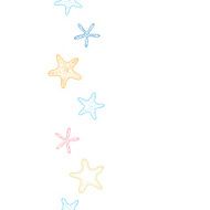 Starfish colorful line art vertical seamless pattern background