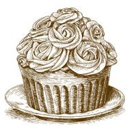 engraving cake on white background