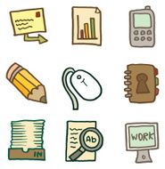 office doodle icon set N2
