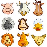 Cartoon animal head collection N2