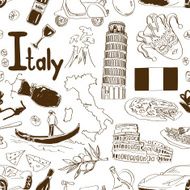 Sketch Italy seamless pattern N2