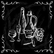 Restaurant or bar wine list on chalkboard background N3