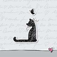 card with cat vector eps 10 N3