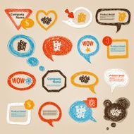 Hand-drawn speech bubbles illustration N4