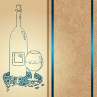 Template card with glass and bubbles vector illustration N5