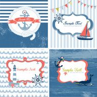 Set of 4 Nautical cards N4