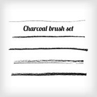 Hand drawn charcoal brush set Scalable grunge vector