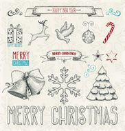 Hand Drawn Christmas elements N12