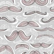 Trendy mustache seamless pattern