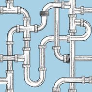 Seamless plumbing pipes vector background