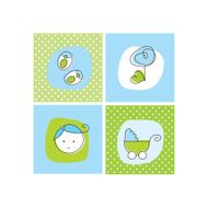 Baby shower card with white frame