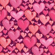 Valentine's Day Hearts Seamless Pattern Background