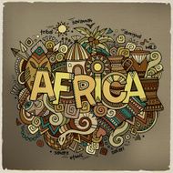 Africa hand lettering and doodles elements background N6