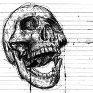 skull on notebook paper