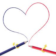 Pencils drawing heart shape