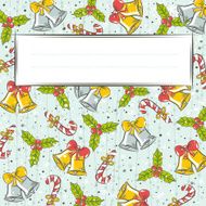 background with christmas elements and label