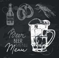 Oktoberfest beer hand drawn chalkboard design set
