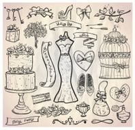 Wedding bridal graphic set
