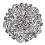 Ornamental winter hand-drawn lace snowflake Doodle background