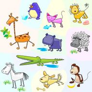 Collection of cartoon animals N3