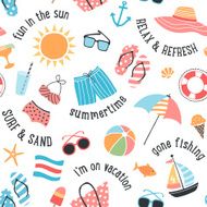 Summer Icons Seamless Pattern