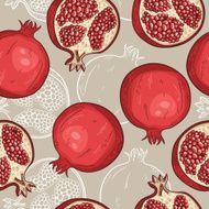 Seamless pattern with hand-drawn pomegranate N15