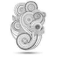 Henna Paisley Mehndi Doodles Design Element N19