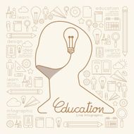 Flat linear Infographic Education Man Creative Thinking N2