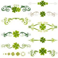 Clovers and scrolls design elements