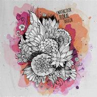 watercolor abstract floral design N8