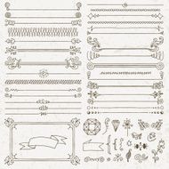 Vintage hand drawn design elements set 5 Vector illustration N2