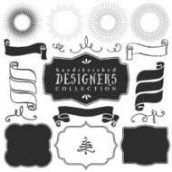 Decorative vector elements for design of logos and badges