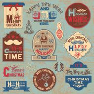 Vintage style hand-drawn New Year illustration N6