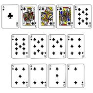 Club Suit Playing cards in cartoon style