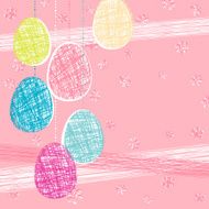 Easter Eggs on Pink Background