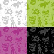 Monsters Seamless Pattern