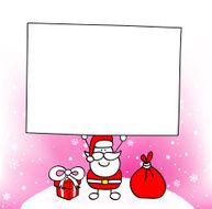 santa holding blank banner