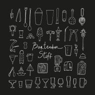 Bartender stuff Vector Isolated N3