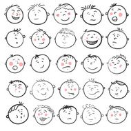 Man face cartoon vector icons set