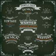 Hand Drawn Western Banners And Ribbons N2