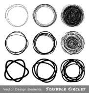 Set of Hand Drawn Scribble Circles N13