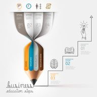 Business education pencil Infographics step option