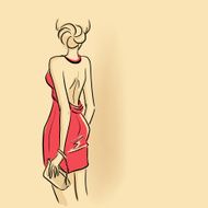 Glamour lady with clutch